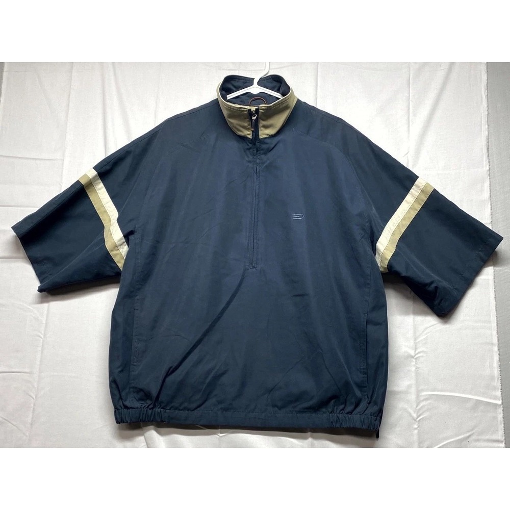 VTG Dockers Golf Stain Defender Jacket Mens Large Navy Blue Half Zipper Pullover